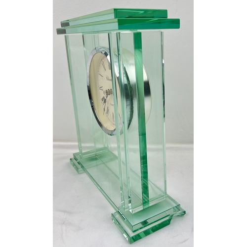 1215 - A Churchill Quartz Mantle Clock, 25cm x 24cm.