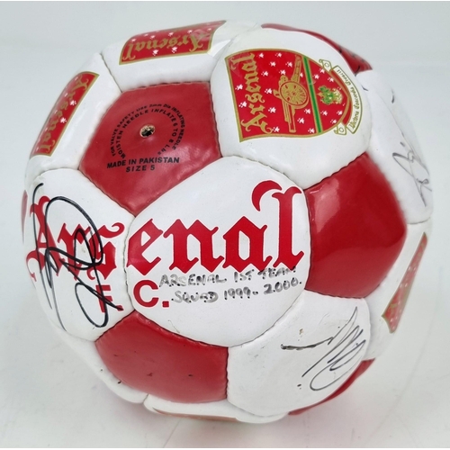 1093 - An Arsenal FC 1999-2000 Signed Football. Signatures include Bergkamp, Adams, Keown, Dixon and Silvin... 