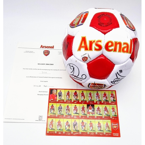 1100 - An Official Arsenal FC Signed 2004/5 Football. Signatures include: Henry, Viera, Pires, Ljungberg an... 