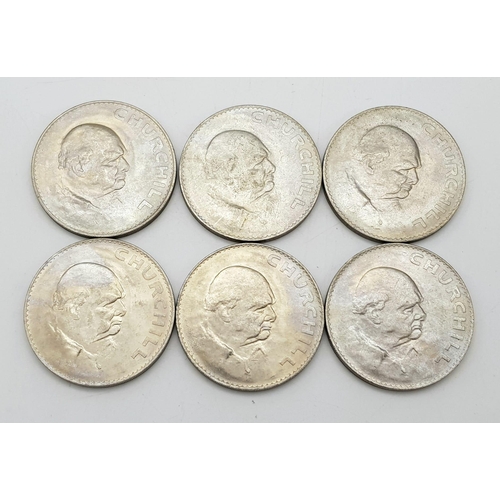 1114 - Six 1965 Churchill Crown Coins.