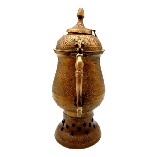 1158 - A Kashmiri Bronze Samovar Kettle - made to brew, boil and serve Kashmiri salted tea. 30cm tall. A/F