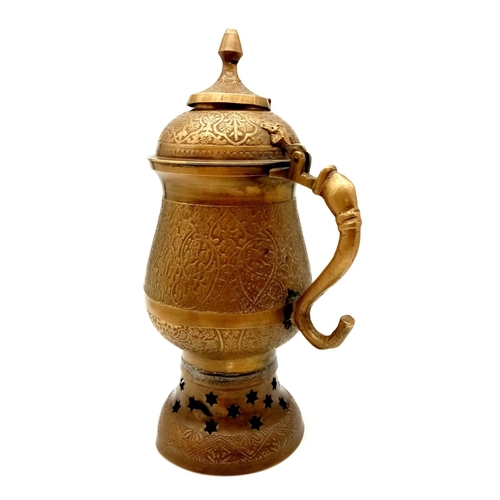 1158 - A Kashmiri Bronze Samovar Kettle - made to brew, boil and serve Kashmiri salted tea. 30cm tall. A/F