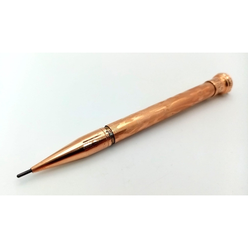 1220 - A Boxed 1922 Eagle Pencil Company Gold Plated Pointer Propelling Pencil. 11cm. In original case.