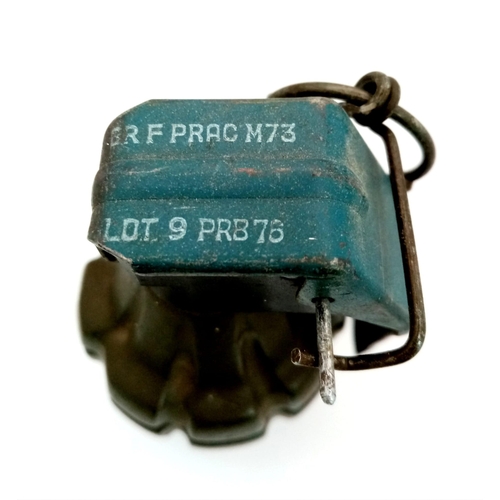 1228 - Inert US “Pineapple” M73 Practice Fragmentation Grenade. Top of grenade lever/spoon marked ‘GR F PRA... 