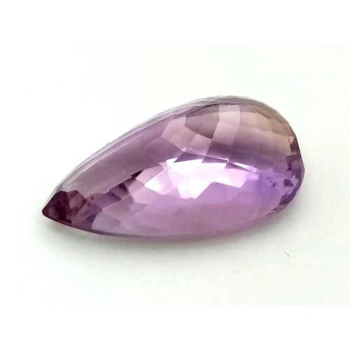 889 - A 14.17ct Ametrine- Pear Faceted, AAA Quality. ITLGR Certified