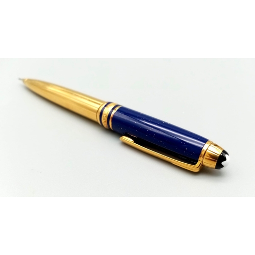 1283 - 925 Silver Gilded Mont Blanc Meisterstuck Pencil.