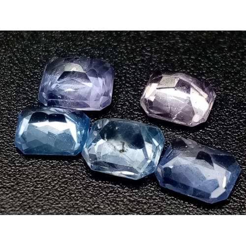 665 - A Set of Five Faceted Madagascar Sapphires - Heat Treated - Earth Mined- AAA grade.  2.85ct in total... 