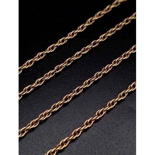 67 - A Vintage 9K Rose Gold Prince of Wales Link Necklace. 56cm. 
3.86g