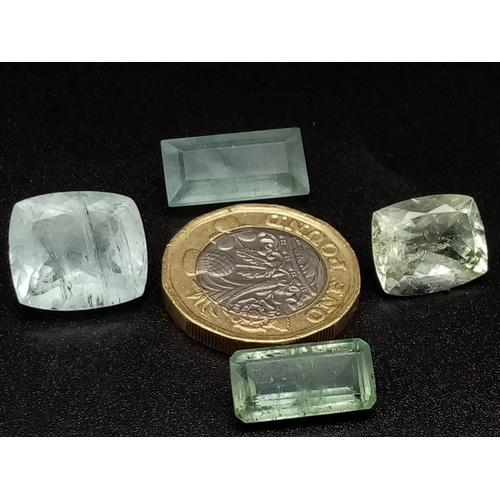 859 - A mixed lot of 30.20cts Natural Aquamarine- AAA Grade.