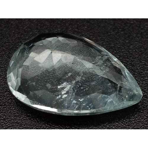 987 - 6.52ct Natural Aquamarine Gemstone Pear Faceted ITLGR Certified