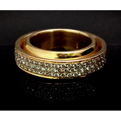 1267 - 18k Gold Diamond Revolving Ring that can also be used as a Pendant. Total Weight 29.61grams. Size T.