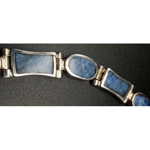 409 - A Vintage Mexican Sodalite Choker set in Mexican 925 Silver.
30cm. 85g total weight