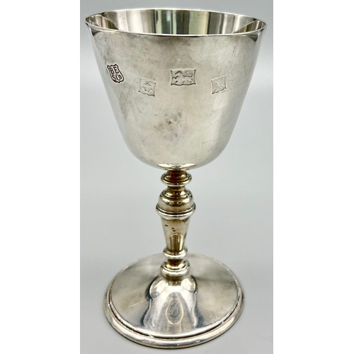 456 - A 925 Silver Goblet, Makers Mark Baker Ellis Silver Co. Birmingham 1972. Weighs 153.61Grams. 13.5cm ... 