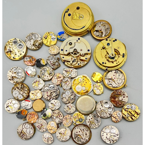 494 - A Selection of Vintage and Antique Watch Movements. Over thirty movements - some rare. A/F