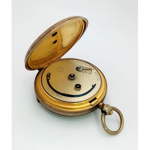 883 - An Antique Kays Perfection Lever 925 Silver Gold Plated Pocket Watch. In working order but second su... 