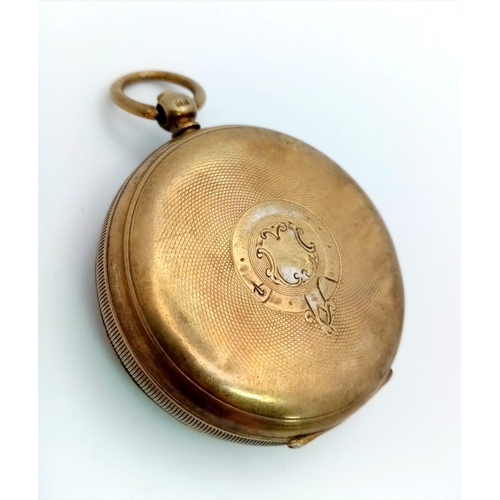 883 - An Antique Kays Perfection Lever 925 Silver Gold Plated Pocket Watch. In working order but second su... 