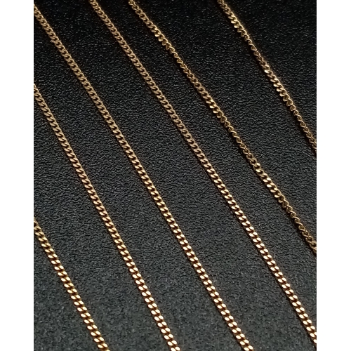 888 - Two 9K Yellow Gold Disappearing Necklaces. 46cm and 47cm. 1.4g total weight.