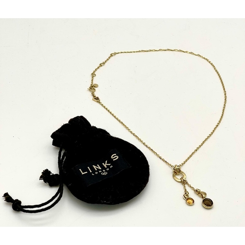 1104 - A 18k Gold Links of London necklace with Pendant. Weighs 9.04grams. Necklace is 46cm in length. Come... 