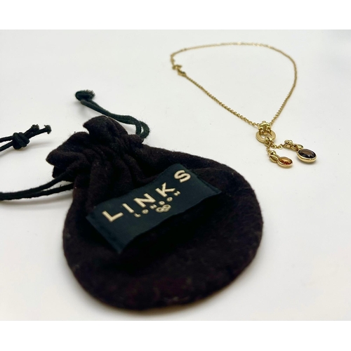 1104 - A 18k Gold Links of London necklace with Pendant. Weighs 9.04grams. Necklace is 46cm in length. Come... 