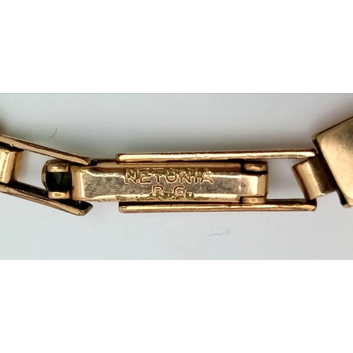 1202 - A Vintage 9K Yellow Gold Albion Ladies Watch. Rolled gold bracelet. 9K yellow gold case - 21mm. 14g ... 