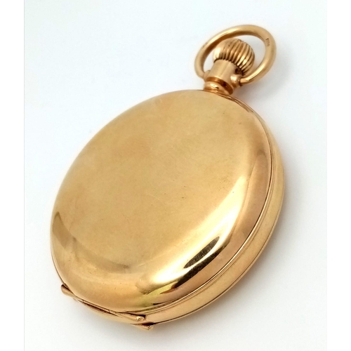 27 - A Sublime Vintage 9K Gold Vertex Full Hunter Pocket Watch. White dial with sub second dial. Top wind... 