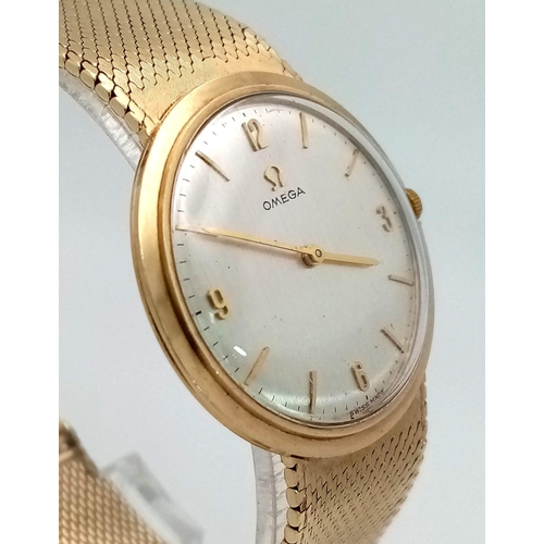 3 - A Wonderful Vintage Solid 9K Gold Omega Gents Watch. 620 movement with 17 jewels. 9k gold strap and ... 