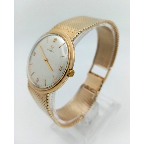 3 - A Wonderful Vintage Solid 9K Gold Omega Gents Watch. 620 movement with 17 jewels. 9k gold strap and ... 