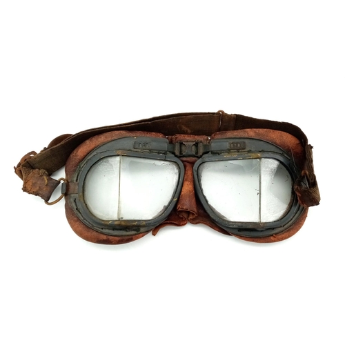 373 - A Pair of RAF WW2 Period MkVIII Flying Goggles. Fitted with clear lenses.