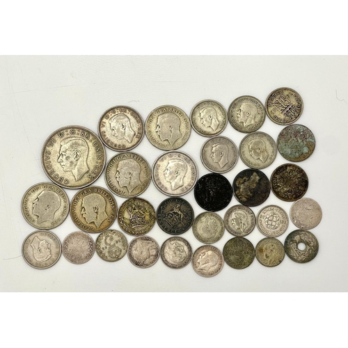 923 - A Fantastic collection of British coins Including pre-1920 (75grams total) and pre-1947 Coins. (95.7... 