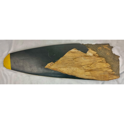 1 - Large Section of Damaged Wooden Propeller Blade from a Crashed World War 2 Supermarine Spitfire. Pro... 