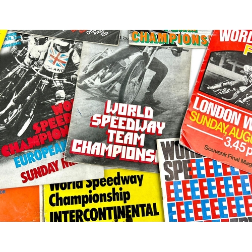 1345 - 14 Very Rare Vintage World Championship Speedway Programmes.