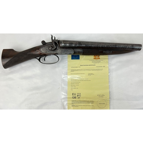 148 - A Vintage Possibly Antique Joseph Harkam and Son Sawn-Off Deactivated Double Barreled Shotgun. It ha... 