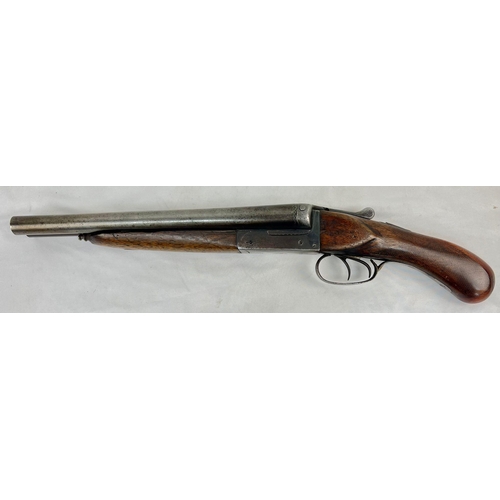 241 - A Vintage Boxlox Deactivated Double Barreled Sawn-Off Shotgun. 12 bore with a 11.75 inch barrel leng... 