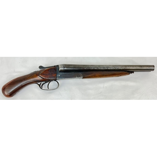 241 - A Vintage Boxlox Deactivated Double Barreled Sawn-Off Shotgun. 12 bore with a 11.75 inch barrel leng... 