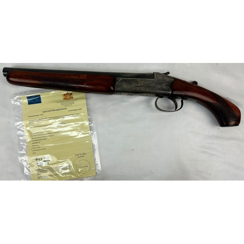 295 - A Deactivated Cosmos Sawn-Off Shotgun. This Spanish 12 bore has hard textured wood with a 13 inch ba... 