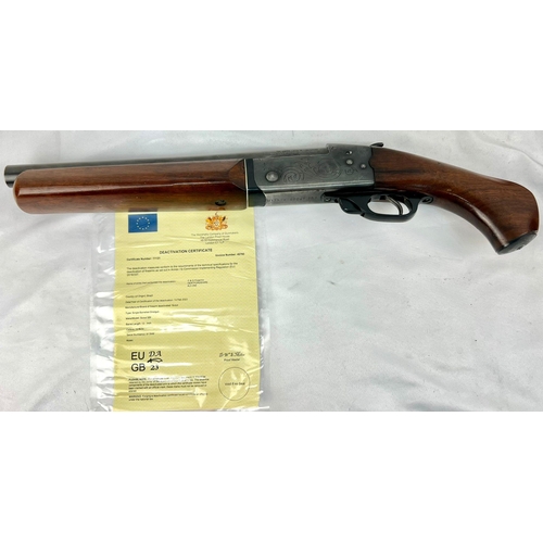 45 - A Lovely Vintage 12 Bore Scout SB1 Sawn-Off Deactivated Shotgun. Heavy wood stock, 13 inch barrel le... 