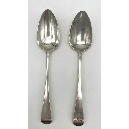 1170 - 2 x Antique  Large 925 Silver Spoons, Both Hallmarked for London (1719 & 1799) Total Weight 125.74gr... 