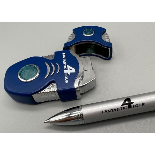 1332 - Two 2005 FANTASTIC FOUR movie promotional items. A Projector pen and an electric lighter. The pen pr... 