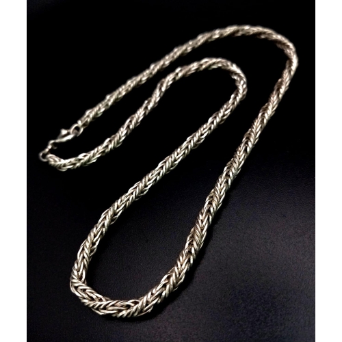 1380 - An Italian 925 Silver Rope Choker Necklace. 36cm. 16.2g.