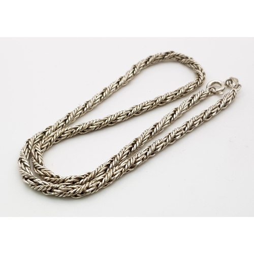 1380 - An Italian 925 Silver Rope Choker Necklace. 36cm. 16.2g.