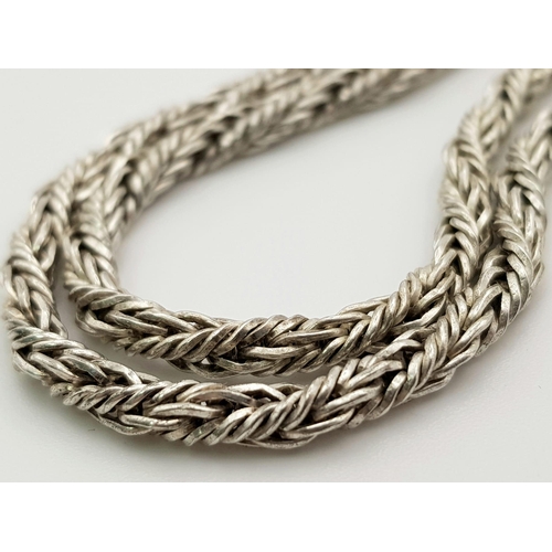 1380 - An Italian 925 Silver Rope Choker Necklace. 36cm. 16.2g.