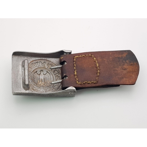 142 - 3rd Reich German Heer (Army) Buckle and Leather Tab dated 1938.