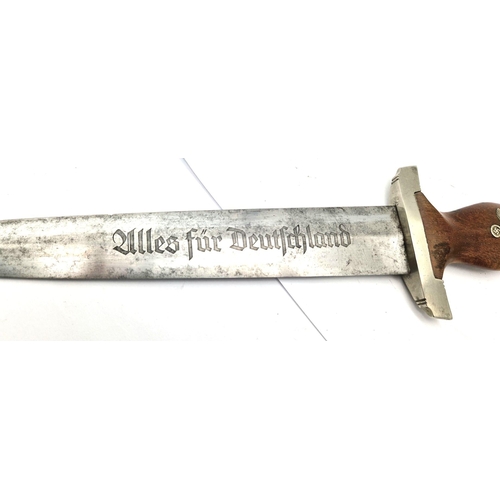 199 - 3rd Reich N.S.K.K Dagger – Ground Rohm Blade. Maker: E.P & S Solingen. The letter “O” stamped on the... 