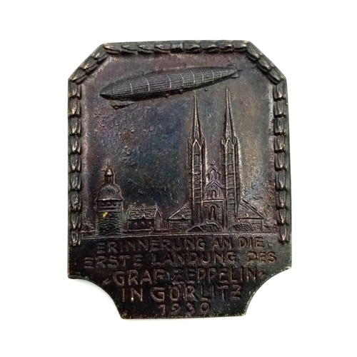 447 - RARE 3rd Reich Tinnie Dated1930 Marking the Graf Zeppelin Landing at Bonn – Hangelar, Germany.