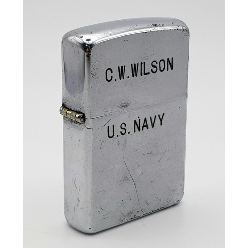 513 - Original Vietnam War Era Zippo Lighter. Date marked 1969. Dedicated to C.W Wilson U.S Navy Vietnam N... 