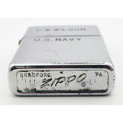 513 - Original Vietnam War Era Zippo Lighter. Date marked 1969. Dedicated to C.W Wilson U.S Navy Vietnam N... 