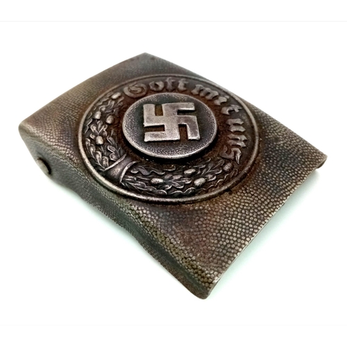 586 - 3rd Reich Steel Police Buckle. 100% original. Nice patina.