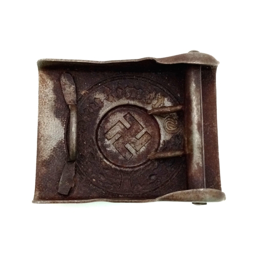 586 - 3rd Reich Steel Police Buckle. 100% original. Nice patina.