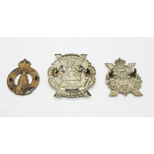 671 - 3 x Canadian Army Cap Badges.