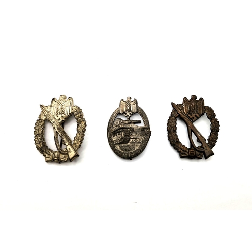 855 - 3 x Reproduction WW2 German Badges. Good space fillers or for re-enacting.